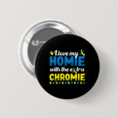 Ich Liebe mein Zuhause mit einem extra Chromie Dow Button (Vorne & Hinten)