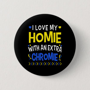 Ich Liebe mein Zuhause mit einer Extra-Chromie-Vat Button