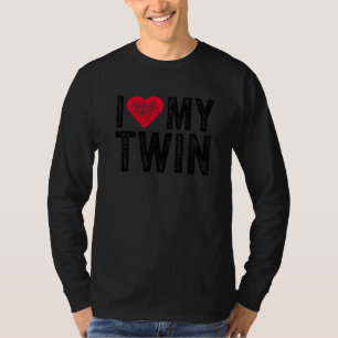 Ich Liebe mein zweibeiniges rotes Herz bedrückte R T-Shirt