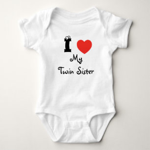 Ich Liebe mein Zwillingsschwester Shirt. Baby Strampler
