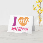 Ich Liebe meine 17 Orange Karte (Gelbe Blume)