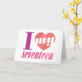 Ich Liebe meine 17 Pink Karte (Gelbe Blume)