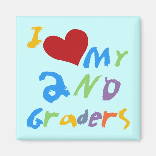 Ich Liebe meine 2. Graders Tshirts und Geschenke Magnet (Vorne)