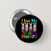 Ich liebe meine 2. Klasse-Hasen-Squad-Osterhasen S Button (Vorne & Hinten)