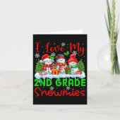 Ich Liebe meine 2. Klasse Snowmies Weihnachtslehre Karte (Vorderseite)