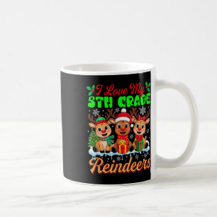 Ich Liebe meine 5. Klasse Rentiere Drei Weihnachts Kaffeetasse