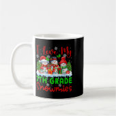 Ich Liebe meine 7. Klasse Snowmies Weihnachtslehre Kaffeetasse (Links)