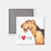 Ich Liebe meine Airedale Magnet (Vorderseite/Rückseite)
