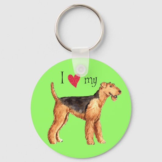 Ich Liebe meine Airedale Schlüsselanhänger (Vorderseite)