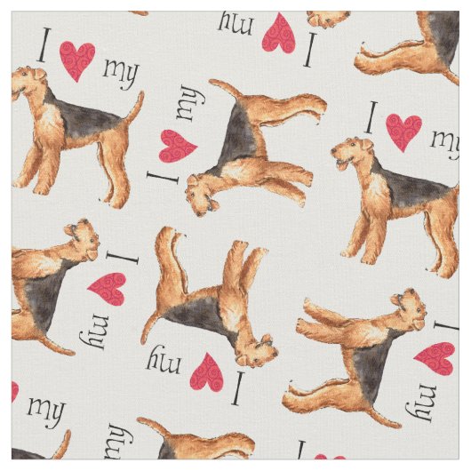 Ich Liebe meine Airedale Stoff (Nahaufnahme)