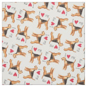 Ich Liebe meine Airedale Stoff (Muster)