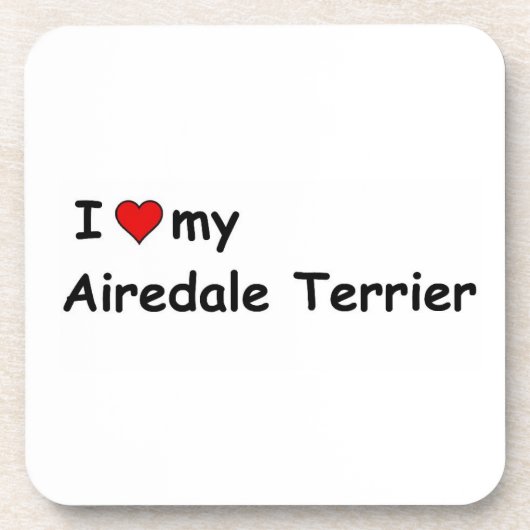 Ich Liebe meine Airedale Terrier Getränkeuntersetzer (Vorderseite)