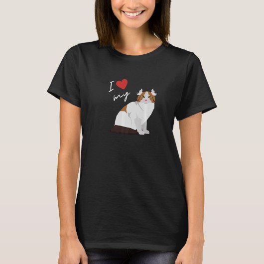 Ich Liebe meine American Curl Cat For Cat T-Shirt (Vorderseite)