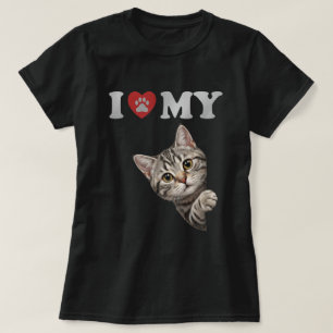 Ich liebe meine American Shorthair Katze Kunst T-Shirt