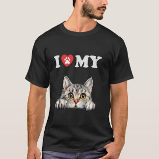 Ich liebe meine amerikanische Kurzhaar-Katze Lusti T-Shirt