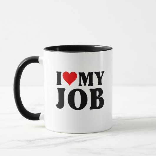 Ich Liebe meine Arbeit Funny Red Heart Jobs Liebe  Tasse (Links)