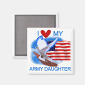 Ich Liebe meine Armeetochter Tshirts und Geschenke Magnet (Vorderseite/Rückseite)