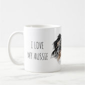 Ich Liebe meine Aussie Dog Tasse (Links)