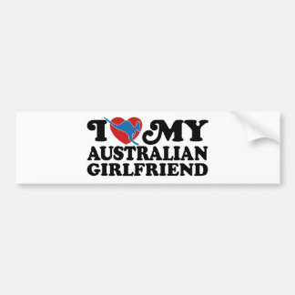 Ich Liebe meine australische Freundin Autoaufkleber