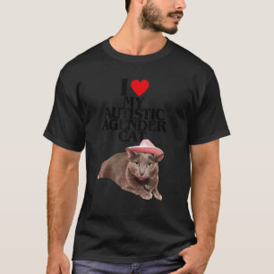 Ich Liebe meine Autistische Agentin Katze T-Shirt