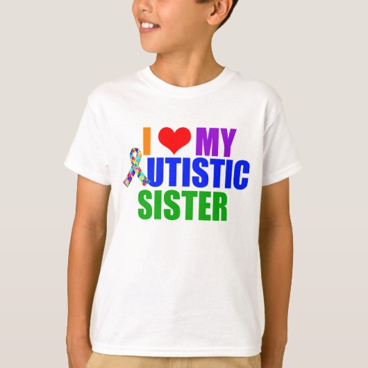 Ich Liebe meine Autistische Schwester Kinder T-Shirt (Vorderseite)