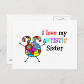 Ich Liebe meine Autistische Schwester Postkarte (Vorne/Hinten)