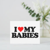 ICH LIEBE MEINE BABIES POSTKARTE (Stehend Vorderseite)