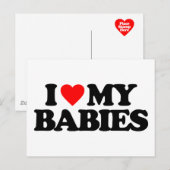 ICH LIEBE MEINE BABIES POSTKARTE (Vorne/Hinten)