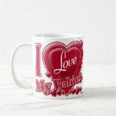 Ich Liebe meine Babys rot - Herz Kaffeetasse (Links)