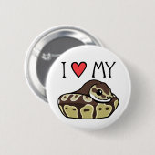 "Ich Liebe meine Ball-Pythonschlange-" niedliche Button (Vorne & Hinten)