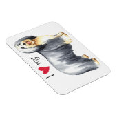 Ich Liebe meine bärtige Collie Magnet (Rechte Seite)