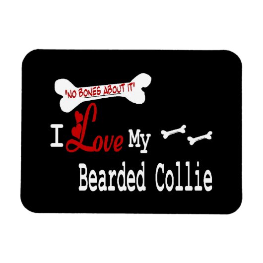 Ich Liebe meine bärtige Collie Magnet (Horizontal)