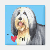 Ich Liebe meine bärtige Collie Magnet (Vorne)