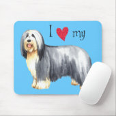 Ich Liebe meine bärtige Collie Mousepad (Mit Mouse)
