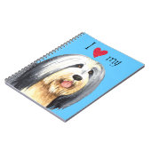 Ich Liebe meine bärtige Collie Notizblock (Linke Seite)