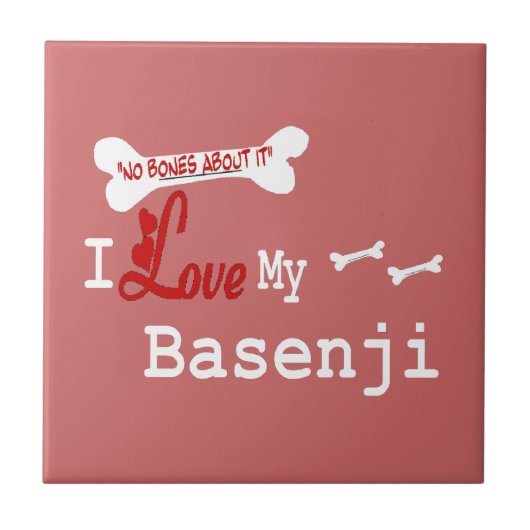 Ich Liebe meine Basenji Fliese (Vorderseite)
