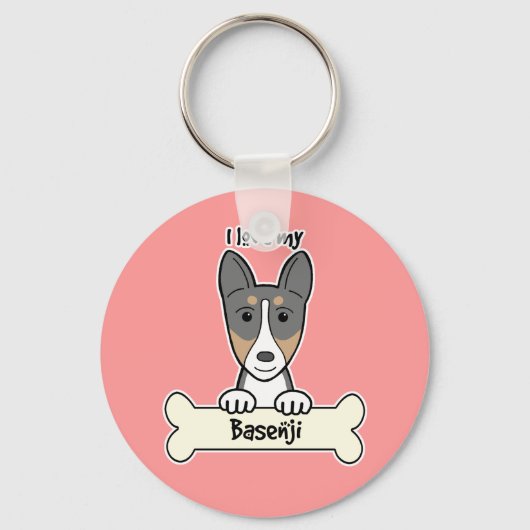 Ich Liebe meine Basenji Schlüsselanhänger (Vorderseite)