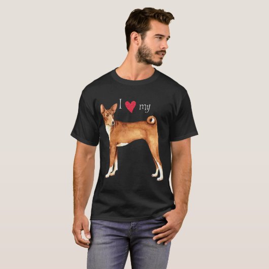 Ich Liebe meine Basenji T-Shirt (Vorne ganz)