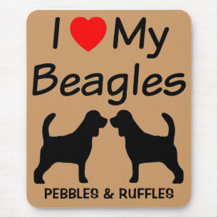 Ich Liebe meine beiden Beagle Hund Breed Mousepad