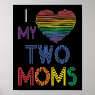 Ich Liebe meine beiden Mamas LGBT Gay Lesbian Rain Poster