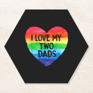 Ich Liebe meine beiden Vater LGBT-Flagge Lesben-Pr Untersetzer