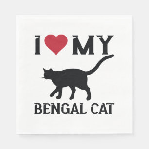 Ich liebe meine Bengalkatze Serviette