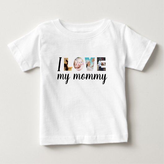 Ich Liebe meine benutzerdefinierten Foto Buchstabe Baby T-shirt (Vorderseite)