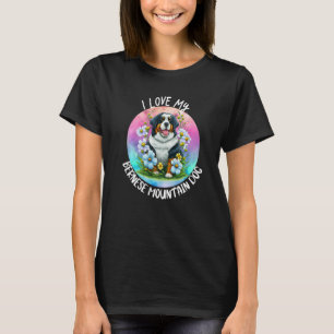 Ich liebe meine Berner Sennenhund-Mama Blumen Welp T-Shirt