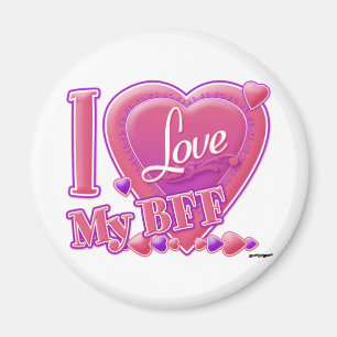Ich Liebe Meine BESTE FREUNDIN rosa/lila - Herzen Magnet