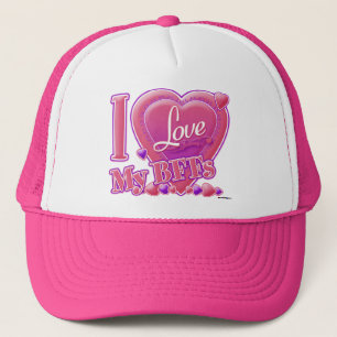 Ich Liebe Meine Beste Freundinnen rosa/lila - Herz Truckerkappe