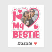 Ich Liebe meine Bestie Custom Foto Herz-Design Aufkleber (Blatt)