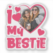 Ich Liebe meine Bestie Custom Foto Herz-Design Aufkleber (Vorderseite)