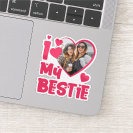 Ich Liebe meine Bestie Custom Foto Herz-Design Aufkleber