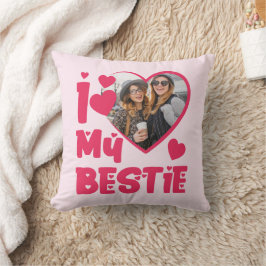 Ich Liebe meine Bestie Custom Foto Herz-Design Kissen